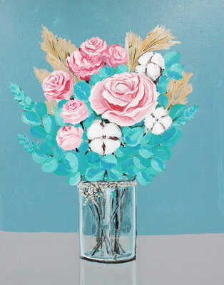 Ханыкова Елена Сергеевна. Букет с розами и хлопком